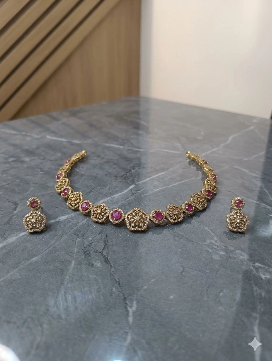 Handcrafted Polki choker 2