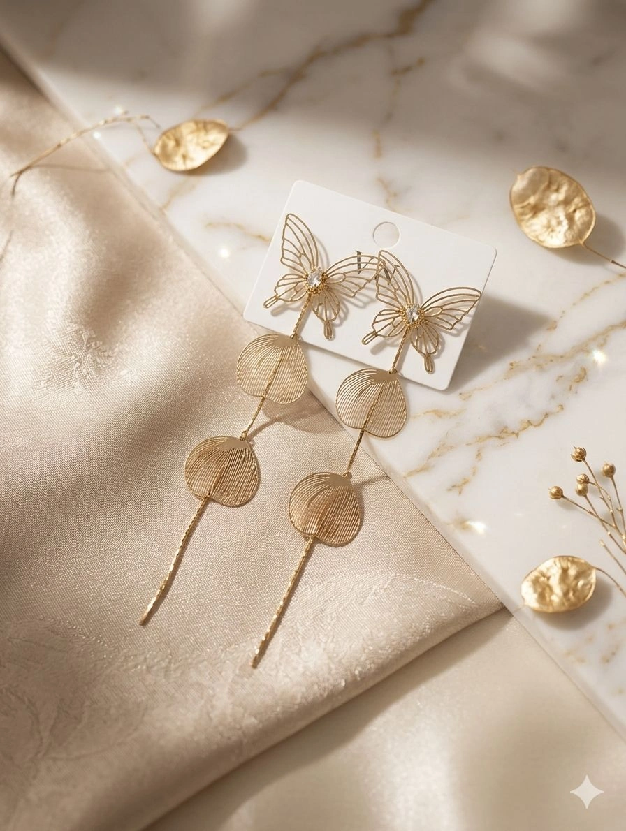 Gold-toned drop earrings