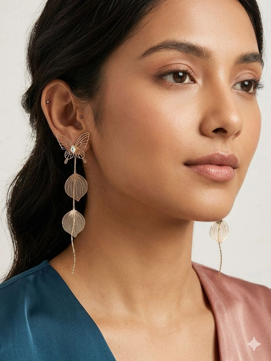 Gold-toned drop earrings 2