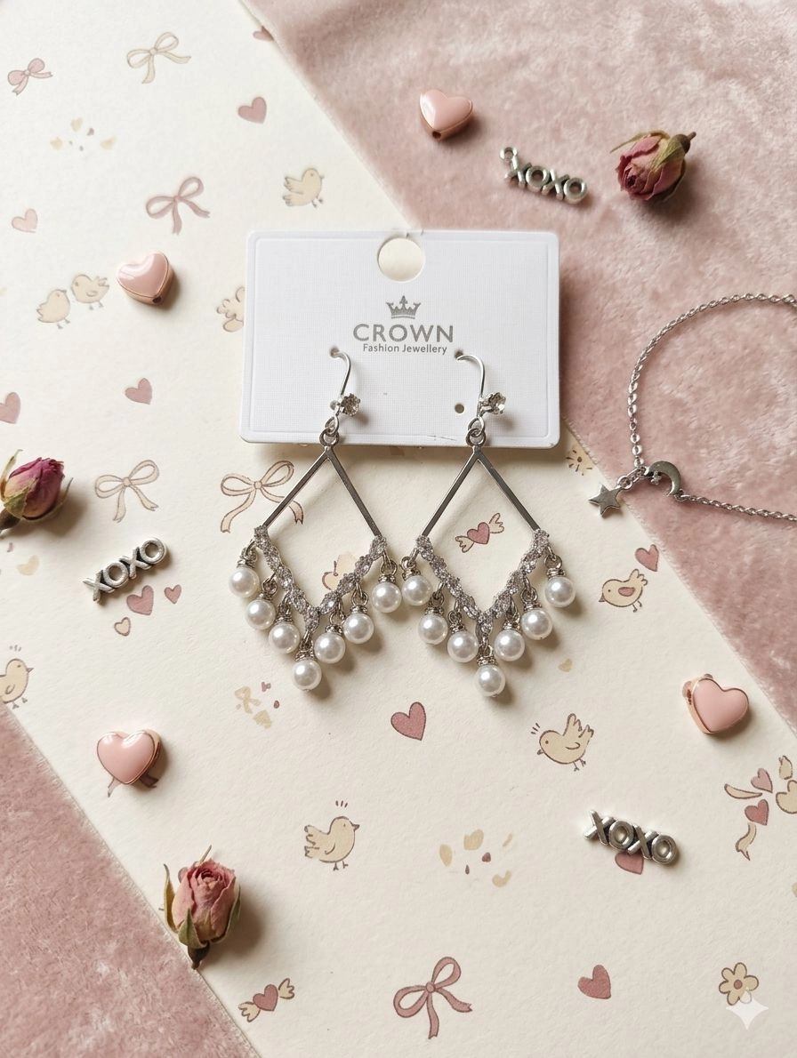 Silver-plated chandelier earrings 2