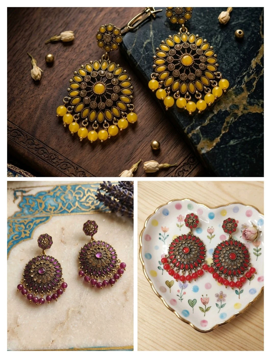 Gold-Plated Dangle Earrings 3