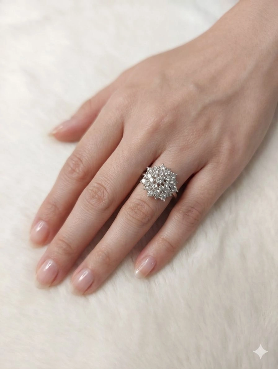 Floral cocktail ring